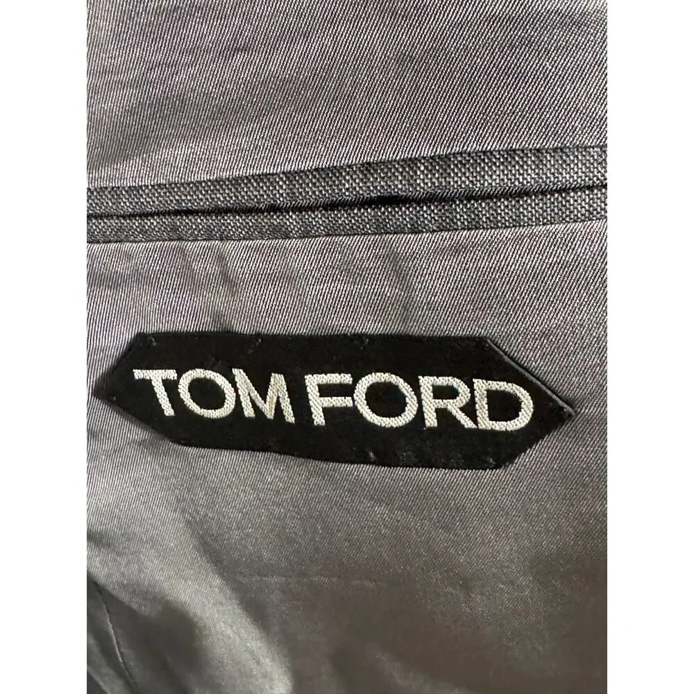 Tom Ford Gray Checked Suit Wool 2PC Peak Lapel O'Connor 50 40R